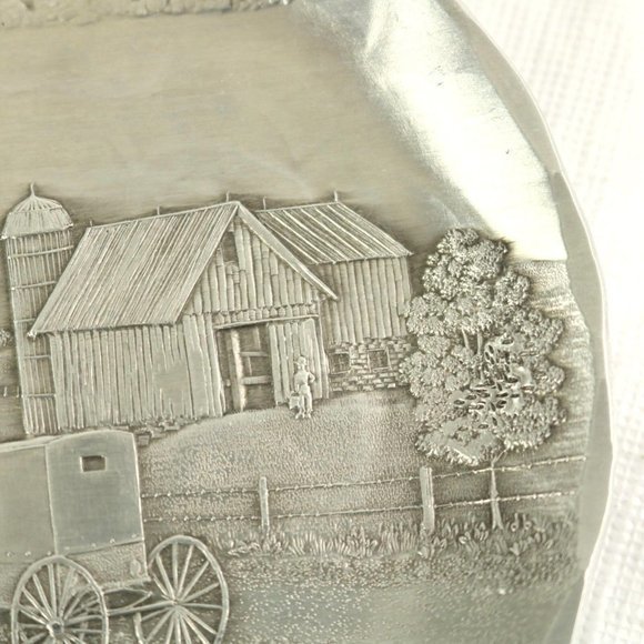 Wendell August Forge Coasters Amish Horse Coming Home Fall Harvest Aluminum - Picture 5 of 12